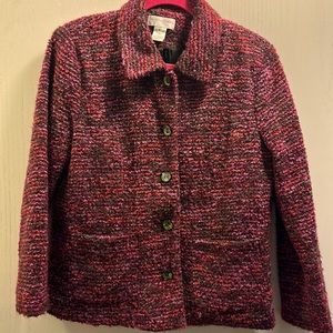 Anthropologie Draper’s & Damon’s Tweed Jacket Multi-Color Boucle Petites Medium